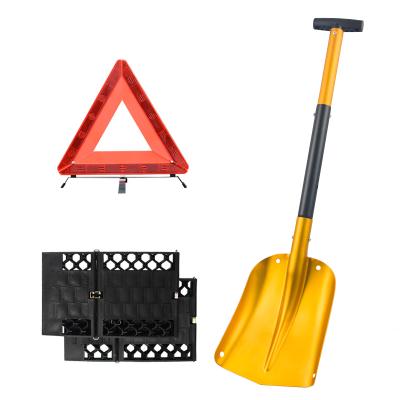 China High Visibility Winter Snow Excavator Snow Car Kit Triangle Car Emergency Reflective Warning Kit Durable Foldable Traction Mat for sale