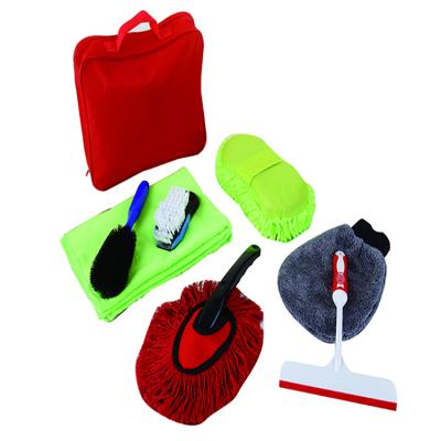 China Portable Car Wash Station Kit Car Detailing Kit with Softer Microfiber Cleaning Cloth Wash Mitt Squeegee Tire Brush for sale