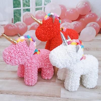 China Good Quality Ammy Plant Artificial Flowers 45cm Shape Rose Unicorns Supports Valentines Mothers Day Gifts Wedding Decoration Flower Gift Box for sale