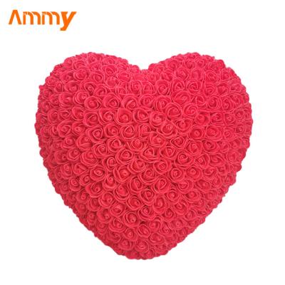 China Hot Good Quality 2021 Valentine's Day Gift Foam Rose Heart Artificial Preserved PE Foam Rose Love With Peach Heart Eternal Flower for sale