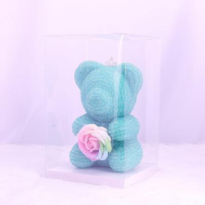 China New Modern Valentine's Day Gifts Ammy 22cm Design Rose Teddy Bear Rose Bear Mother Day Gifts 2021 Bear Rose Flower for sale