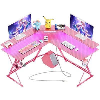 China Wholesale High Quality Modern Convertible Furniture LED PC Computer Desk Home Game Table for sale