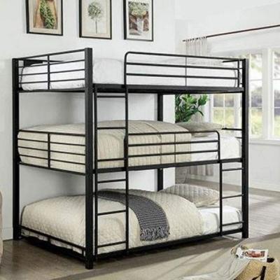 China Wholesale Metal Adjustable Normal View Home Furniture Bedroom Steel Iron (Other) Three Tier Triple Row Bunk Beds for sale