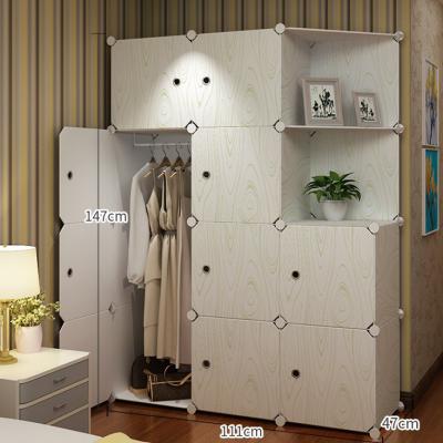 China Custom Color Collapsible Diy Portable Clothes Wardrobe Cube Closet Foldable Plastic Organizer Cabinet Plastic Wardrobes For Clothes for sale