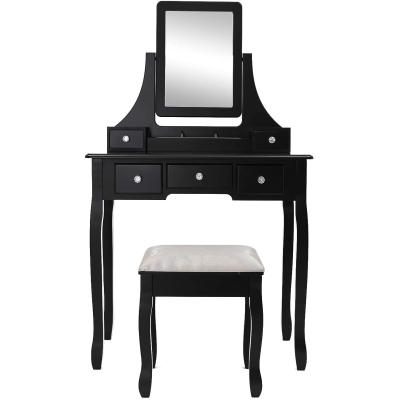 China (Size)Adjustable Luxury Modern Marble Top Dresser Table With Round Mirror And Chair For Home Bedroom Furniture Sets for sale