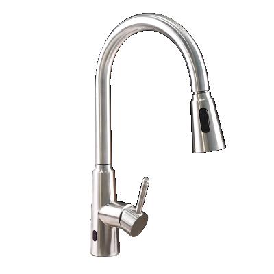 China Sense Faucets 304 Stainless Steel Sensor Kitchen Faucet Pull Out for sale