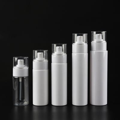 China 80ml BEAUTY PACKAGING PET Plastic White Clear Empty Cosmetic Bottle Plastic Cream Bottle With Pump Cap For Skin Care Product for sale