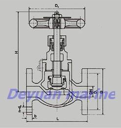 China Marine Cast Steel Flanged Angle Stop Valves for sale