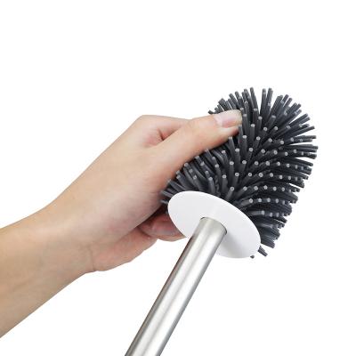 China 2021 Modern Popular Products Quick Bathroom Cleaning WC TPR Brush Silicone Toilet Looking Toilet Brush Wall Mounted for sale