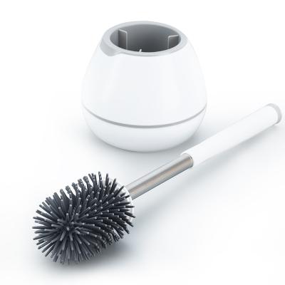 China New Arrival Modern Factory Wholesale Floor-holding Round Plastic Silicon Toilet Cleaning Brush Holder And Towel for sale