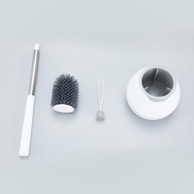 China Modern Long Handle Deep Silicone Toilet Brush Cleaner Hot Brush Cleaner and Drying Toilet Brush with Stand Holder for sale