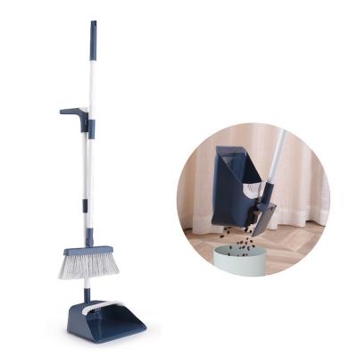 China New Design Windproof Cleaning Plastic Material Long Handle Broom And Windproof Dustpan Set for sale