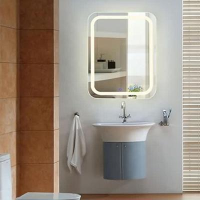 China Norhs 80x60cm Size Lighted Rectangle Led Lighted Bathroom Smart Mirror For Wall Hanging Design for sale