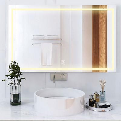 China china norhs rectangle lightup backlit bathroom wall mounted led lighting digital mirror for sale