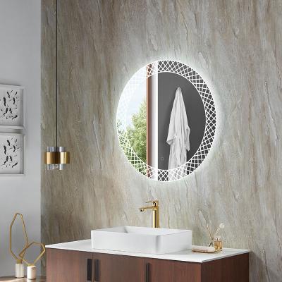 China Norhs Designer Touch Sensor Bath Round Vanity Lighted Luxury Mirror With Led Light For Hotel Bathroom Project Home Wall Decorative for sale