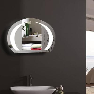 China Norhs High Quality Illuminated Frameless Oval Illuminated Decorative Bathroom Wall Mirror With Led Light for sale