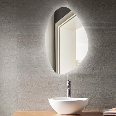 China Contemporary Simply Irregularity Bright Wall Mounted Frameless Led Lighted Mirrors For Bathrooms for sale