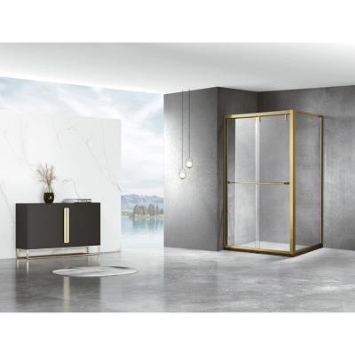 China Modern border high quality gold tempered glass rectangle sliding doors for shower enclosure for sale