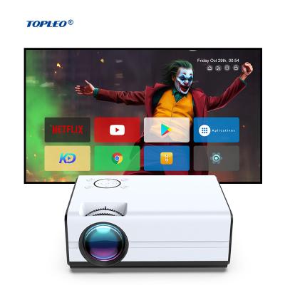 China Short Throw 64G Storage Android 9.0 Mini LED System Projector WiFi 2.4G 5g HD Game Player Family Projectors for sale