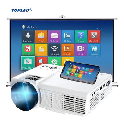 China Short Throw Full HD 1080P Smart 3D Mobile Portable Mini Android WIFI Small Outdoor Projector Topleo DLP LED Projector for sale