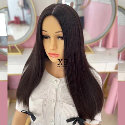 China Lightly Layer Stunning European Color XF 100% Virgin Hair 4*3 Silk Low Jewish Wigs In Stock for sale