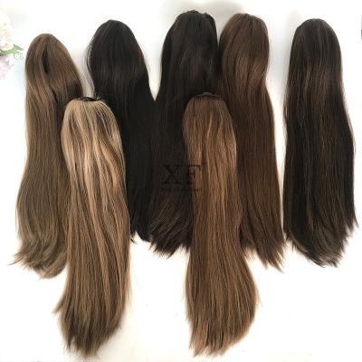 China 100% Fast Delivery European Pony Tail Hair Clips Soft Human Hair Peekaboo Clips For Women PONYTAIL-202001 for sale