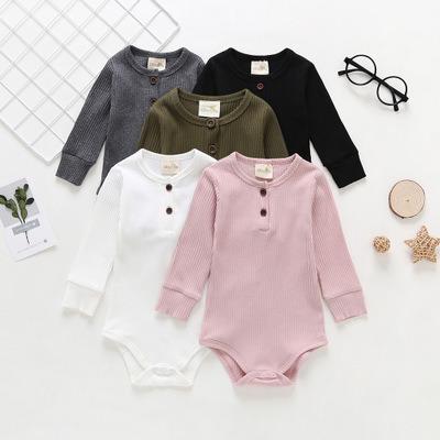 China Polyester/cotton 2020 Hot Selling Newborn Romper Baby Spring Jumpsuits Clothes Boys Kids Clothes For Kids Unisex Ribbed Overalls Outfit for sale