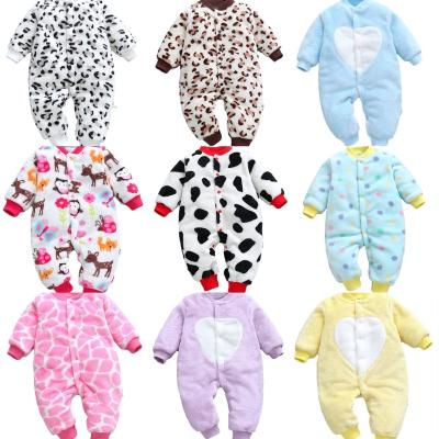 China 2020 Polyester Boy/Girl Cotton Kids Romper Thick Warm Winter Leopard Fleece Pajamas Clothes Baby Romper Newborn Infant Soft Jumpsuit for sale