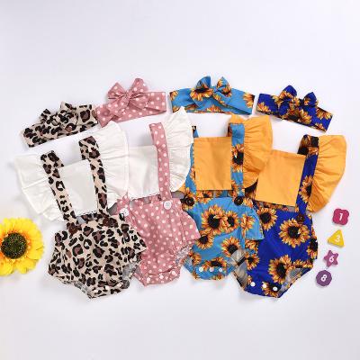 China Aliexpress.com : Buy 2020 Summer Washable Hot Selling Baby Rompers Cute Leopard Flying Sleeve Strap Triangle Quilted Romper 2020 Summer for sale