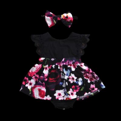 China 2020 summer breathable kids sleeving flower baby halter skirt baby dress baby kids summer one-piece clothes for wholesale for sale