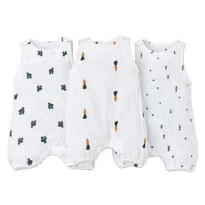 China Newborn Cotton Romper Polyester/Baby Boy Summer Cotton Print Toddler Soft Sleeveless Infant Canvas Overalls One Pieces Clothes Kids Rompers for sale