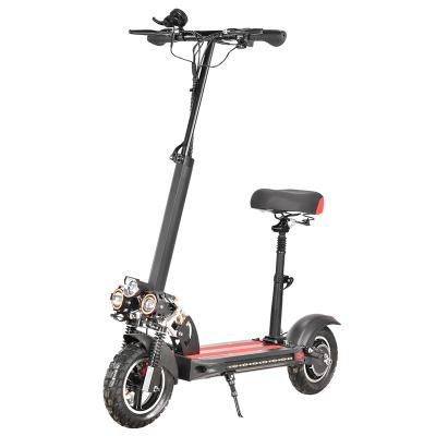 China Unisex Electric Scooter With Seat 800W 3 Speed ​​E-scooter Foldable Off-Road Scooter Bike 10 Inch Double Tire Fat Shock Absorption for sale