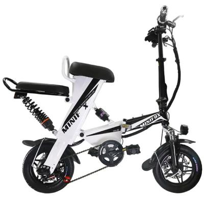 China Best Aluminum Alloy Electric Bike Foldable Mini Folding Electric Bicycle City Ebike 12 Inch 48V 250W Single Speed ​​Adult for sale