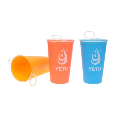 China OEM viable logo yetu folding drinking water tpu high quality portable collapsible cup 200ml 250ml for sale