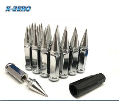 China Heat Treated Steel Chrome Spike Lug Nuts 12x1.5 Honda Acura With Key for sale