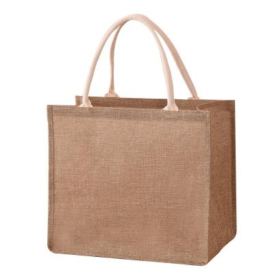 China Vintage Eco Friendly Fashion Handbag Tote Grocery Jute Wholesale Customization Printed Reusable Bags for sale