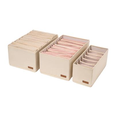 China Stored in cotton clothes storage box fabric folding running compartment to put clothing jeans storage wardrobe classification separation for sale