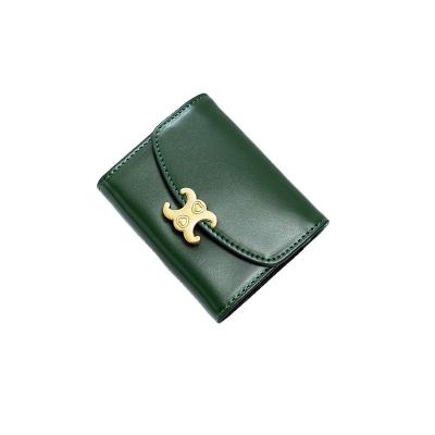 China Vintage New Anti-theft ID Credit Card Holder Fashion 11 Cards Women Split Pocket Cash Purse Leather Wallet For Men Women Female for sale