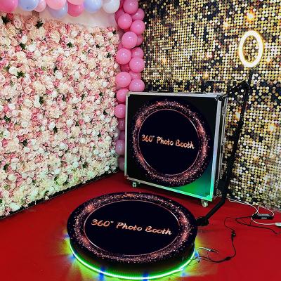 China DHL Delivery 27 Inch 360 Photo Booth Weeding With Led Light Stands Manual Rotation For Christmas Party Supplies for sale