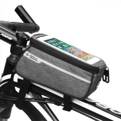 China Water Proof Touch Screen Bicycle Bags Cycling Frame Front Tube Storage Bike Bag Portable Cycling for sale