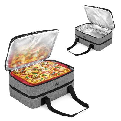 China Waterproof Double Deck Casserole Carrier Insulted 9x13 Travel Carry Bag For Hot Food for sale