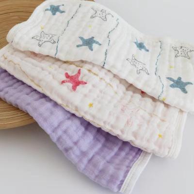 China Saliva Viable Towel Gauze Napkin Nursing Six Layers Muslin Cotton Baby Children's Towel Square Handkerchief Baby Towel for sale