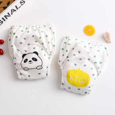 China Baby News Baby Diapers Cotton Diaper Pocket Printed Waterproof Washable Baby Gauze Diapers Learning Pants Pants for sale