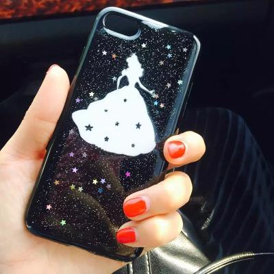 China Soft TPU Small Star Space Snow White Princess Pasted Cell Phone Case Cover for iPhone 7 6s Plus for sale