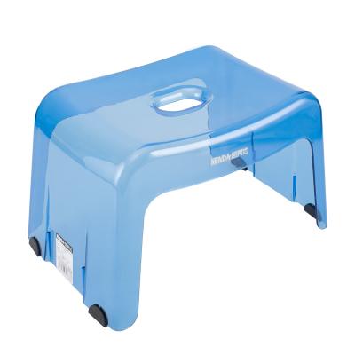 China Hot Selling Environmental Protection Color Plastic Square Stool Transparent Children Short Chair for sale