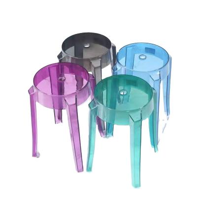 China Wholesale Modern High Quality Minimalist PC Acrylic Transparent Stool for sale