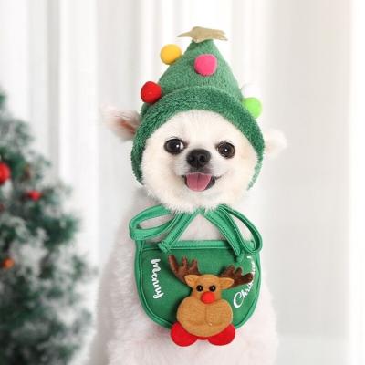 China Viable Hot Selling Pet Costumes Cat Pet Christmas Tie Wholesale Holiday Dog Clothes Hat for sale