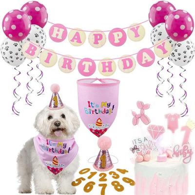 China Viable High Quality Pet Birthday Party Accessories Set Hat And Scarf Bandana for sale