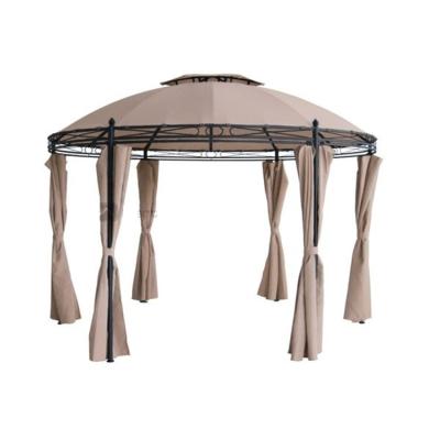 China 100% Waterproofing Round Outdoor Patio Canopy Party Gazebos With Curtains Yellow for sale