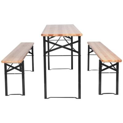 China Folding 3pcs Easy Carry Wooden Beer Table Set for sale